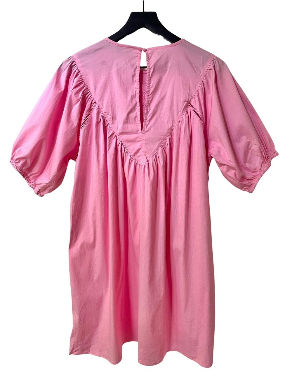 Strut & Bolt Pink Embroidered Puff Sleeve Mini Dress - Picture 4 of 6
